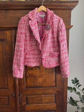 I.C.E. Pink Tweed Blazer Silk Blend